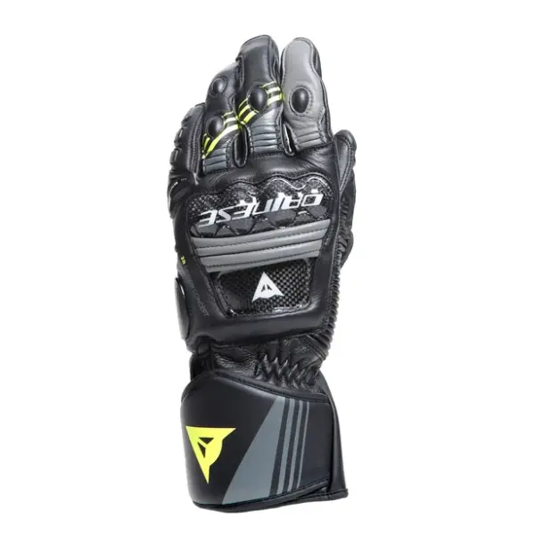 DRUID 4 LEATHER GLOVES BLACK/GREY/FLUO
