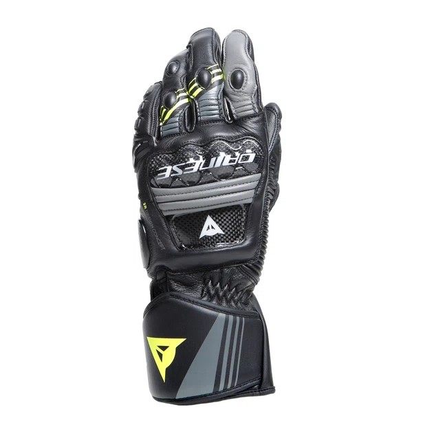 DRUID 4 LEATHER GLOVES BLACK/GREY/FLUO